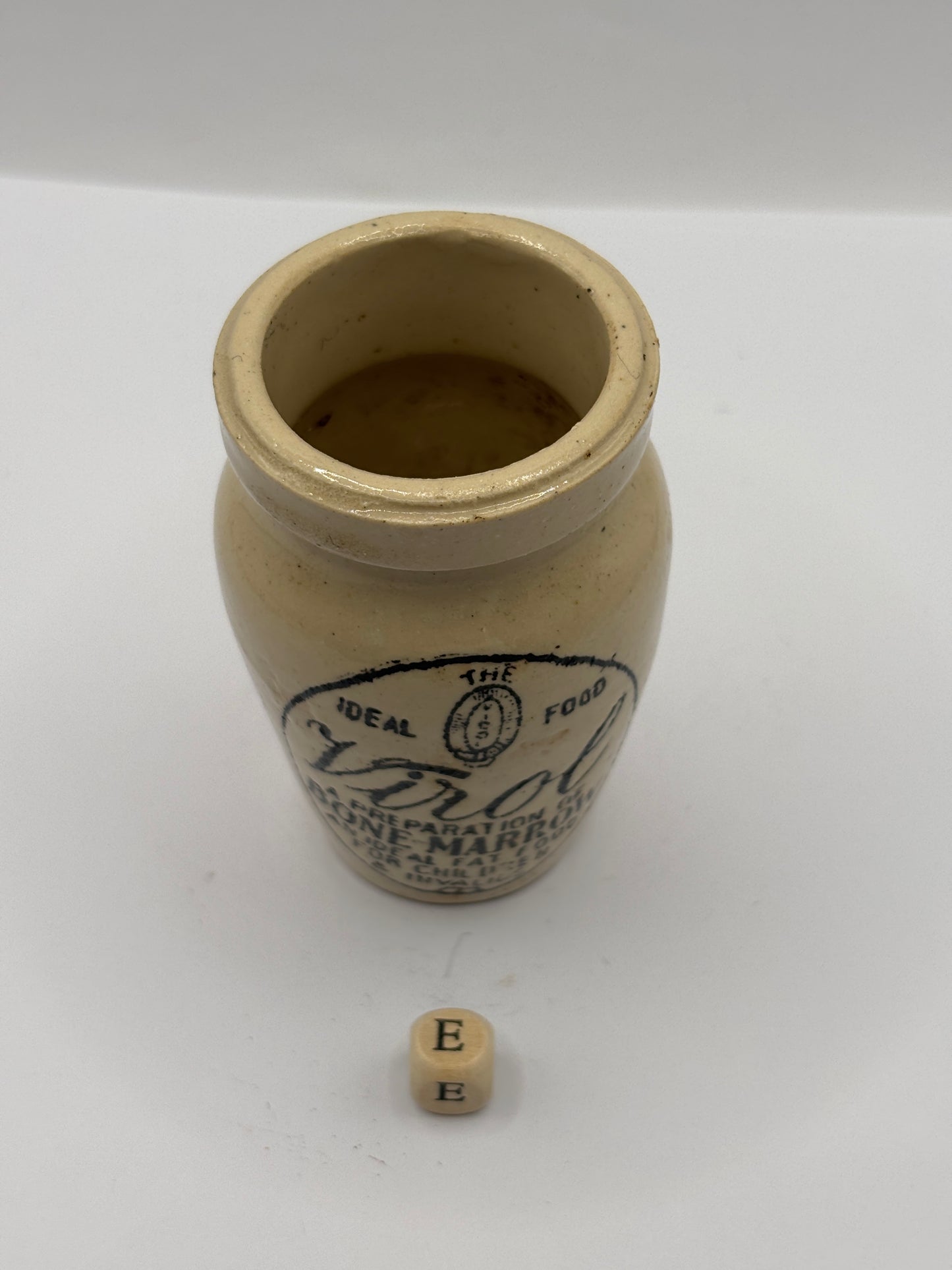 Old stoneware advertising Virol jar (E) 8cms