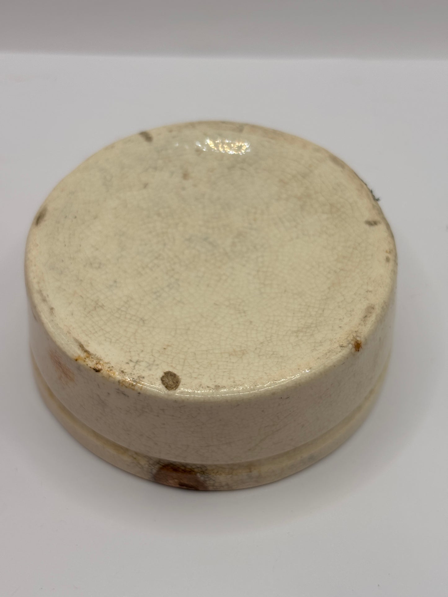 Old stoneware meat paste pot, potted meat