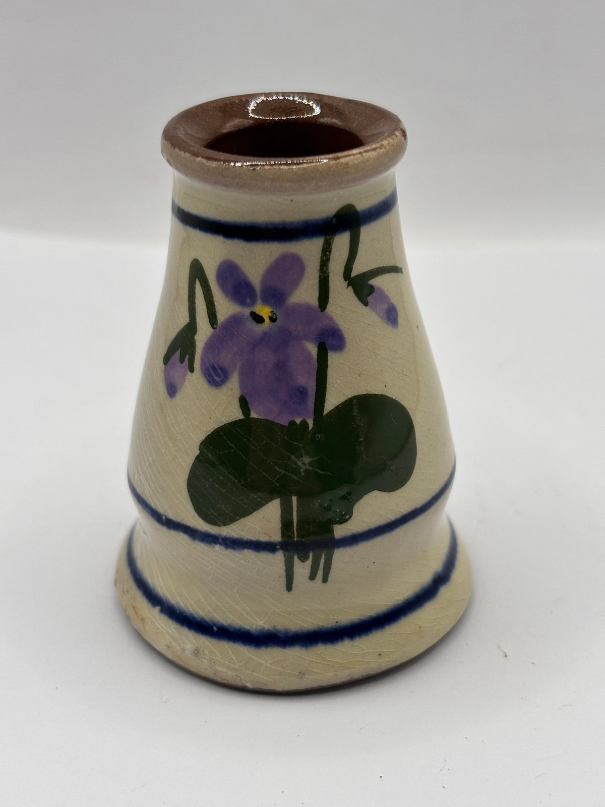 Old small Devon Violets vase 7cms