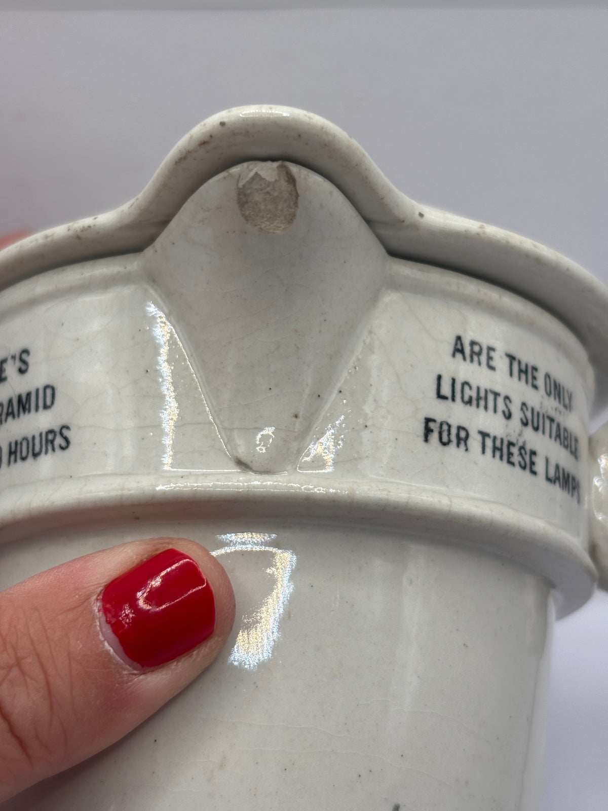 Old stoneware advertising food warmer, Clarkes pyramid food warmer & lid