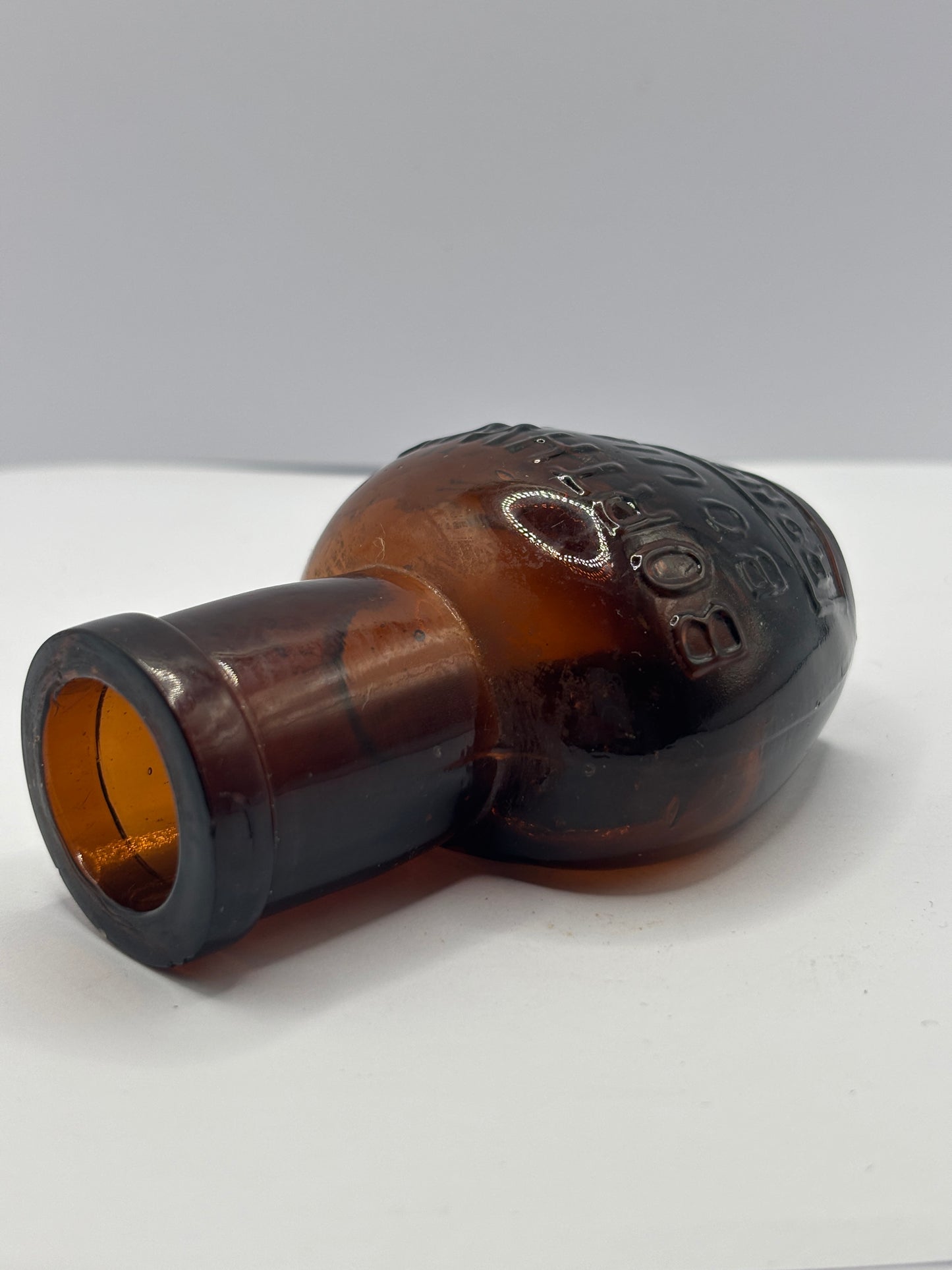 Old amber glass advertising Bouillon bottle, Borthwicks