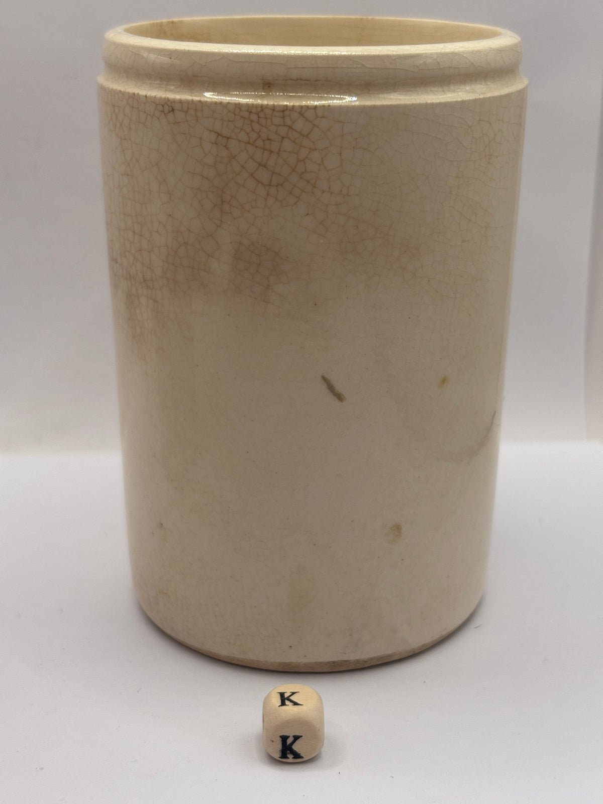 Old 1lb stoneware marmalade pot, James Keiller Dundee marmalade (K)