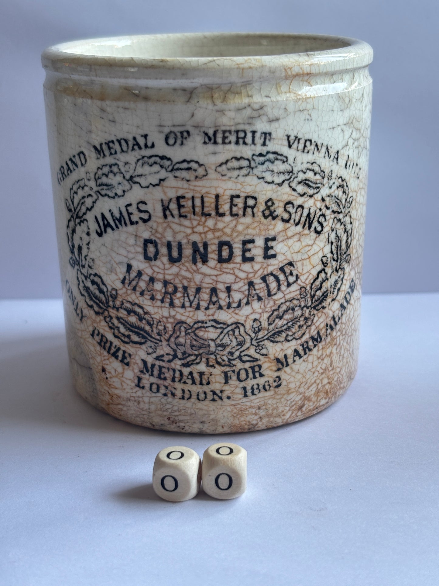 Old 1lb James Keiller dundee marmalade jar (OO)
