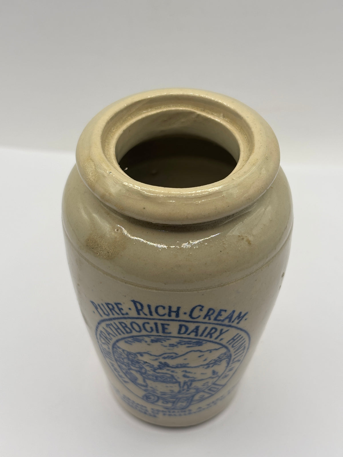 Old advertising cream pot, Strathbogie dairy, pure rich cream