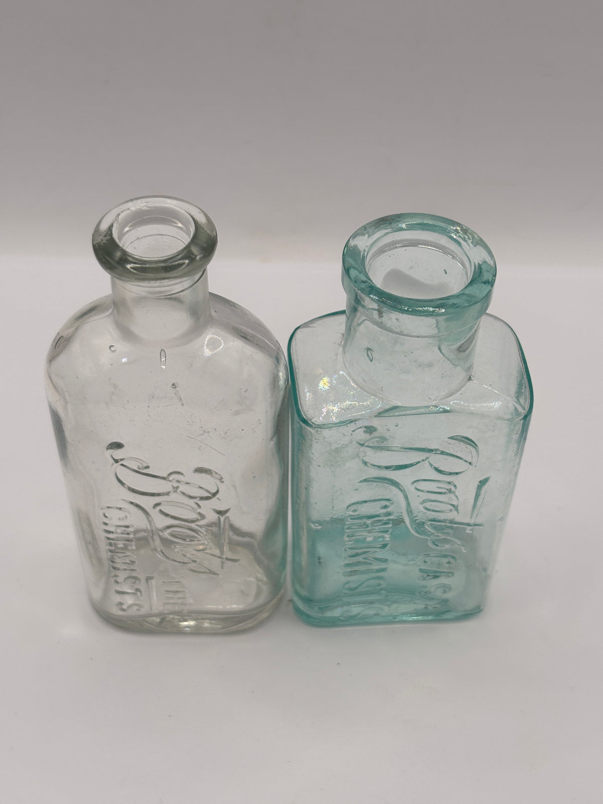 2 old Boots cash chemist bottles