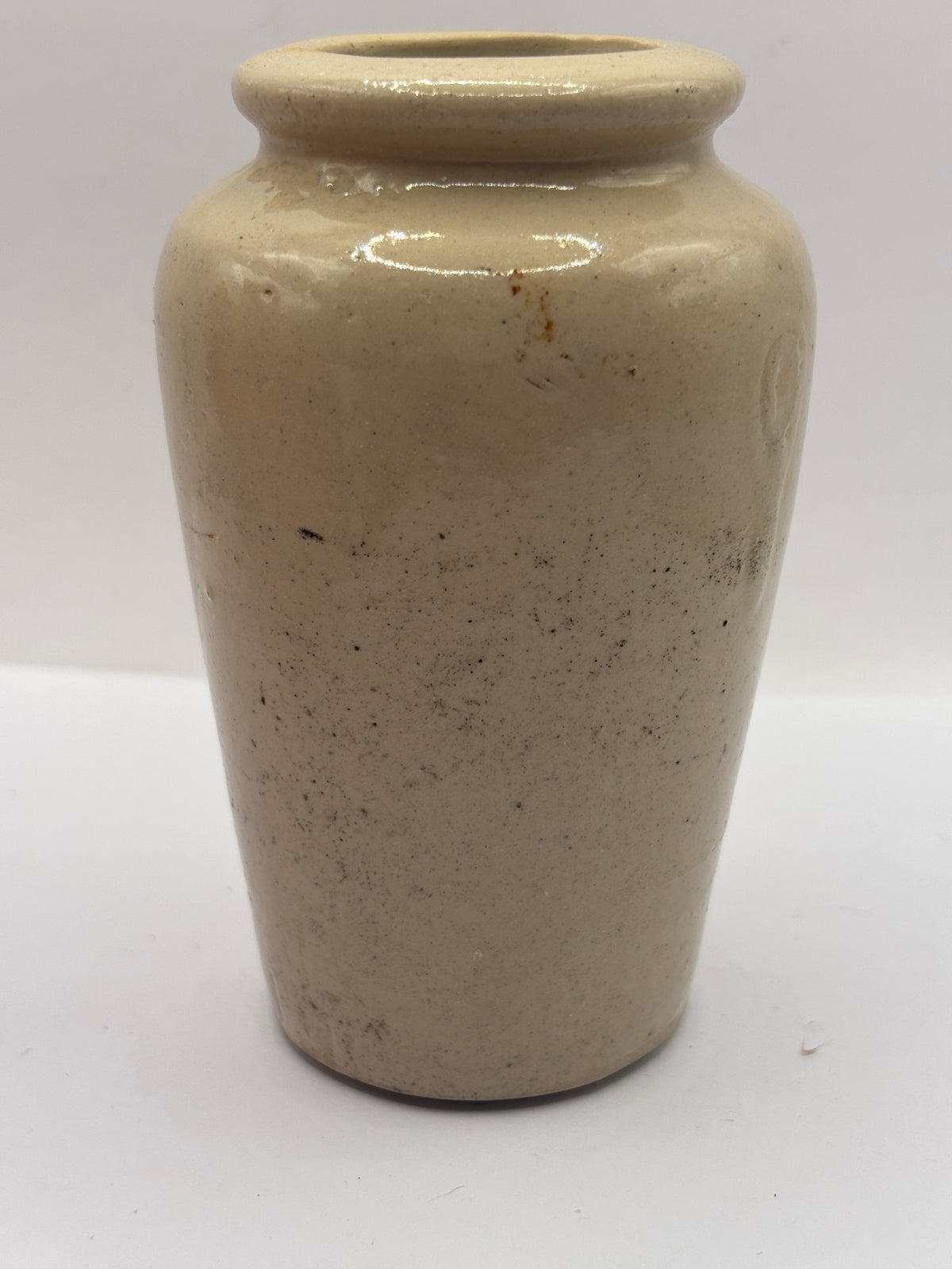 Old advertising cream pot, rich preserved cream stranraer, milkmaid. Serpia print