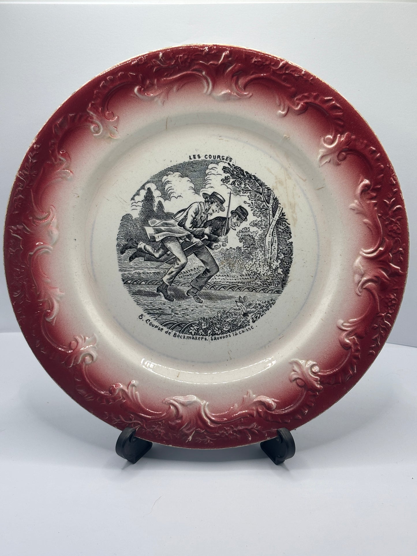 Antique french porcelain plate, mid 19th century