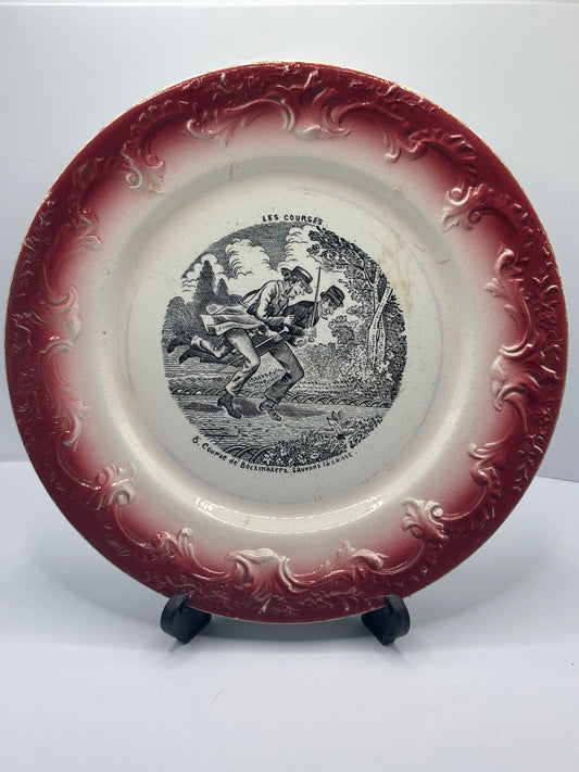 Antique french porcelain plate, mid 19th century