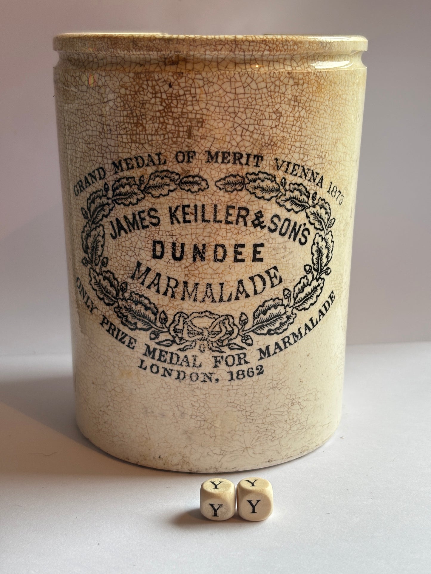 Old 2lb James Keiller dundee marmalade jar (YY) damaged