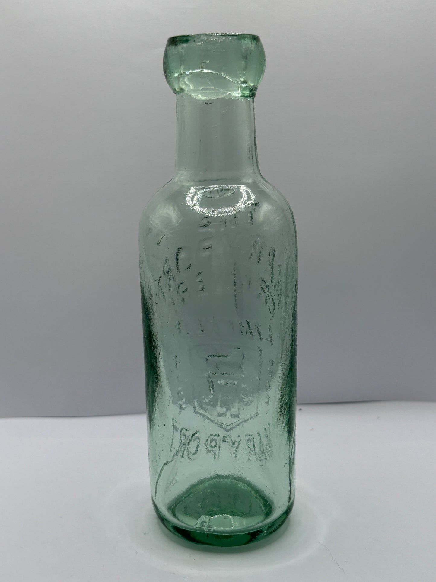 The Maryport brewery, aqua glass mineral water bottle