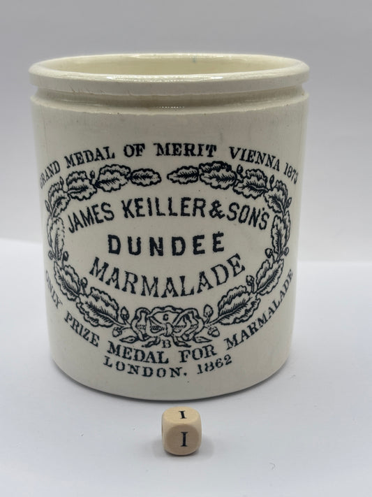 Old 1lb James Keiller Dundee marmalade Jar (i)