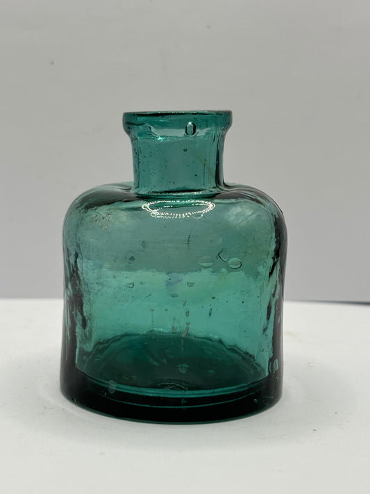 Old Dark aqua inkwell