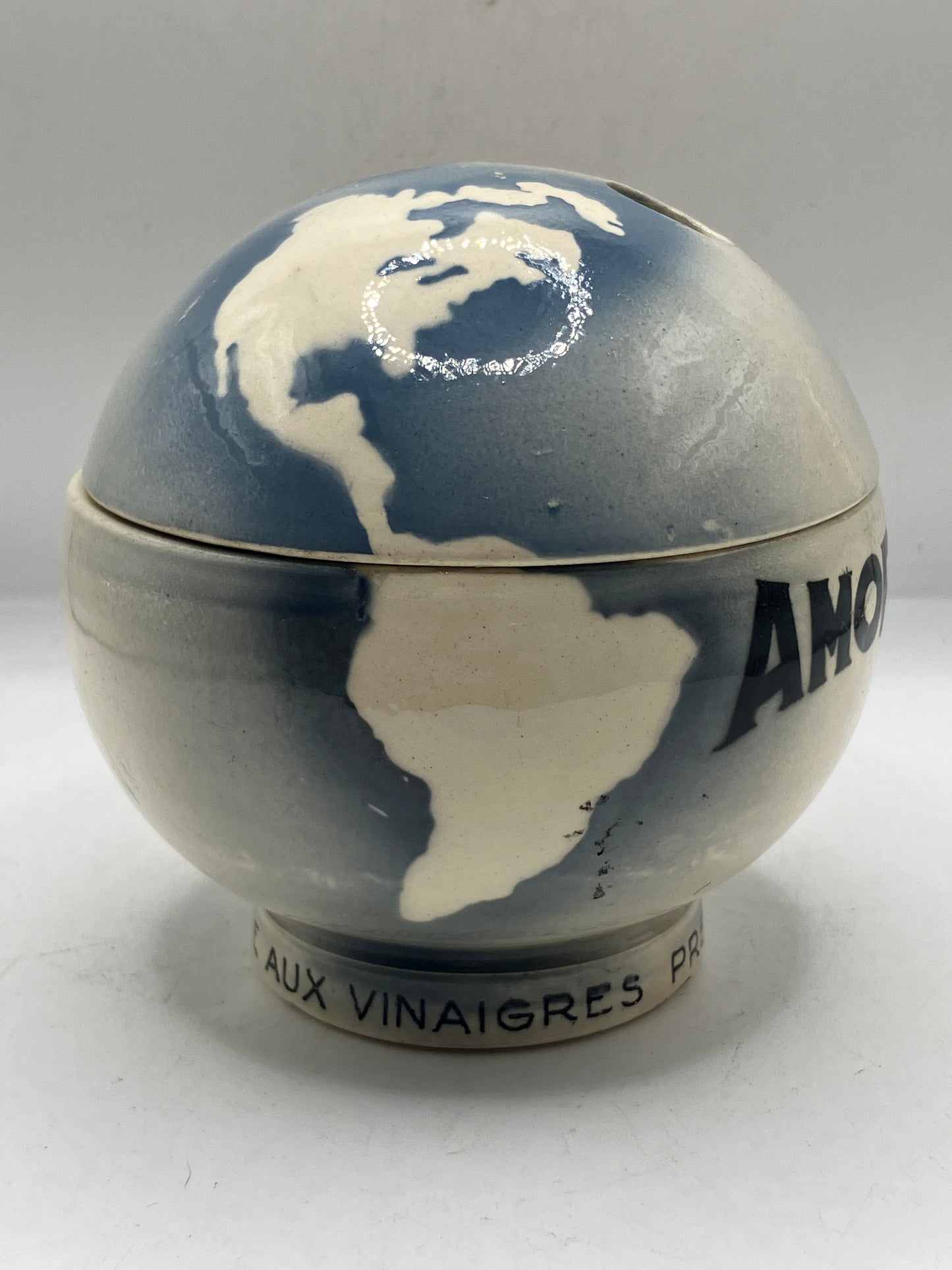 Vintage french mustard jar, Amora globe moutarde