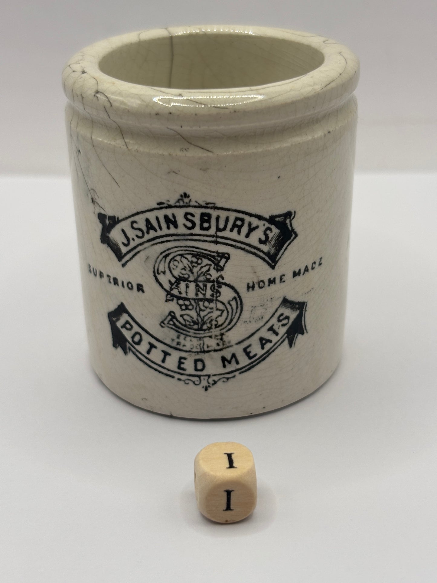 Old sainsburys advertising pot, home made potted meats (i)