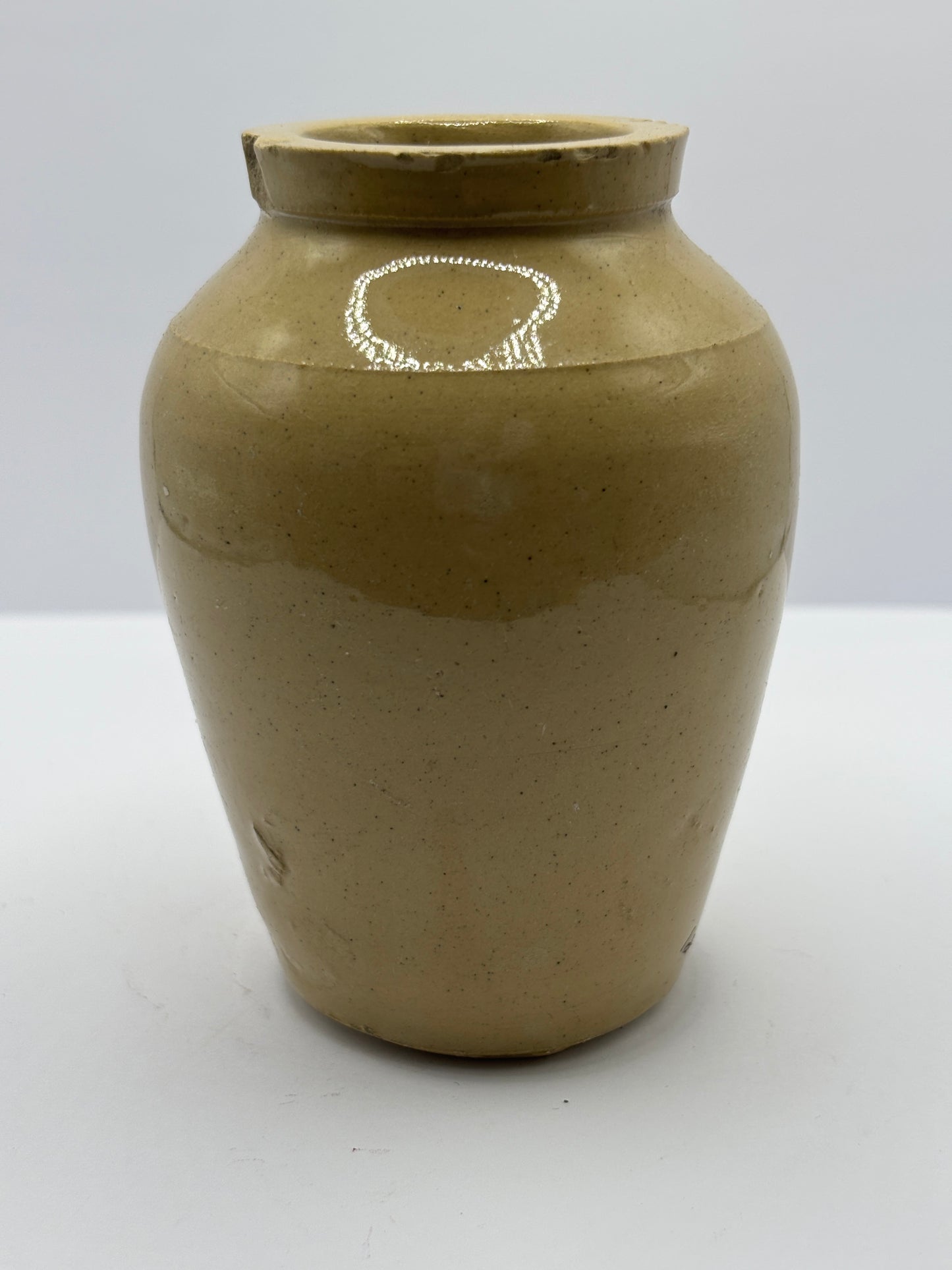 Old plain cream pot, chipped