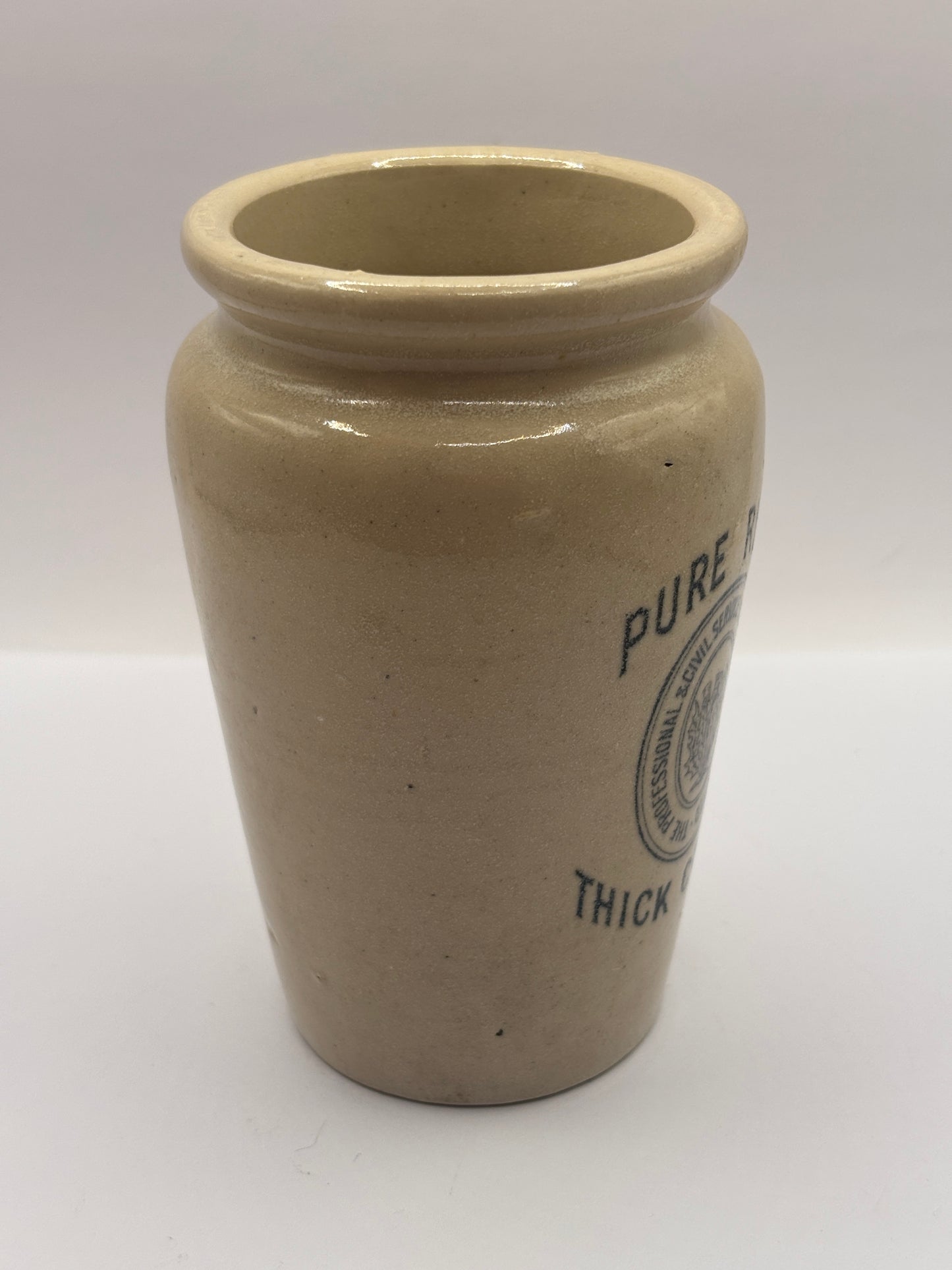 Old advertising cream pot, Pure rich thick cream, the professional & civil service supply