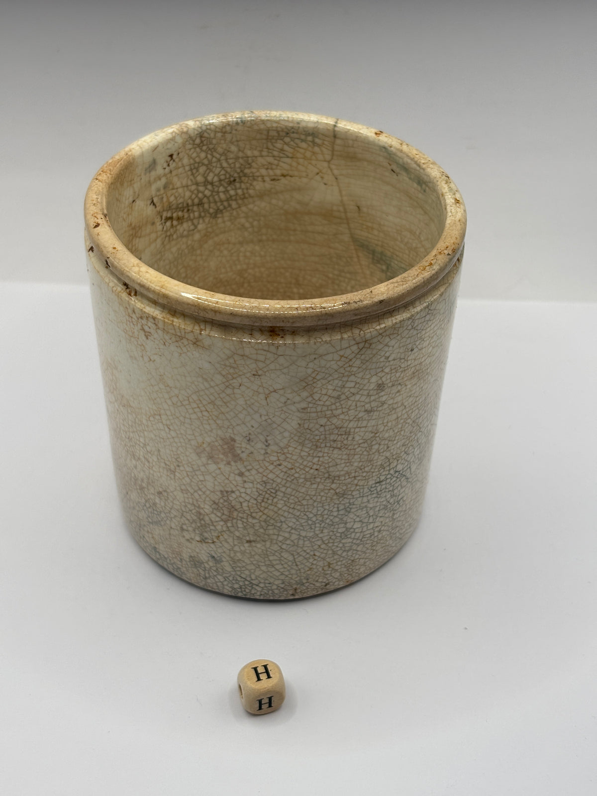 Old 1lb stoneware marmalade pot, James Keiller Dundee marmalade (H)