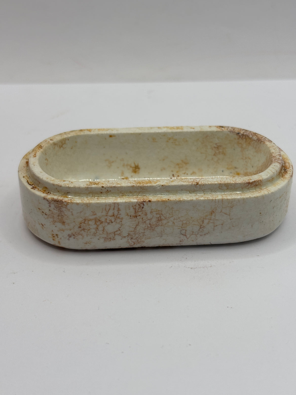 Old unusual stoneware pot lid base