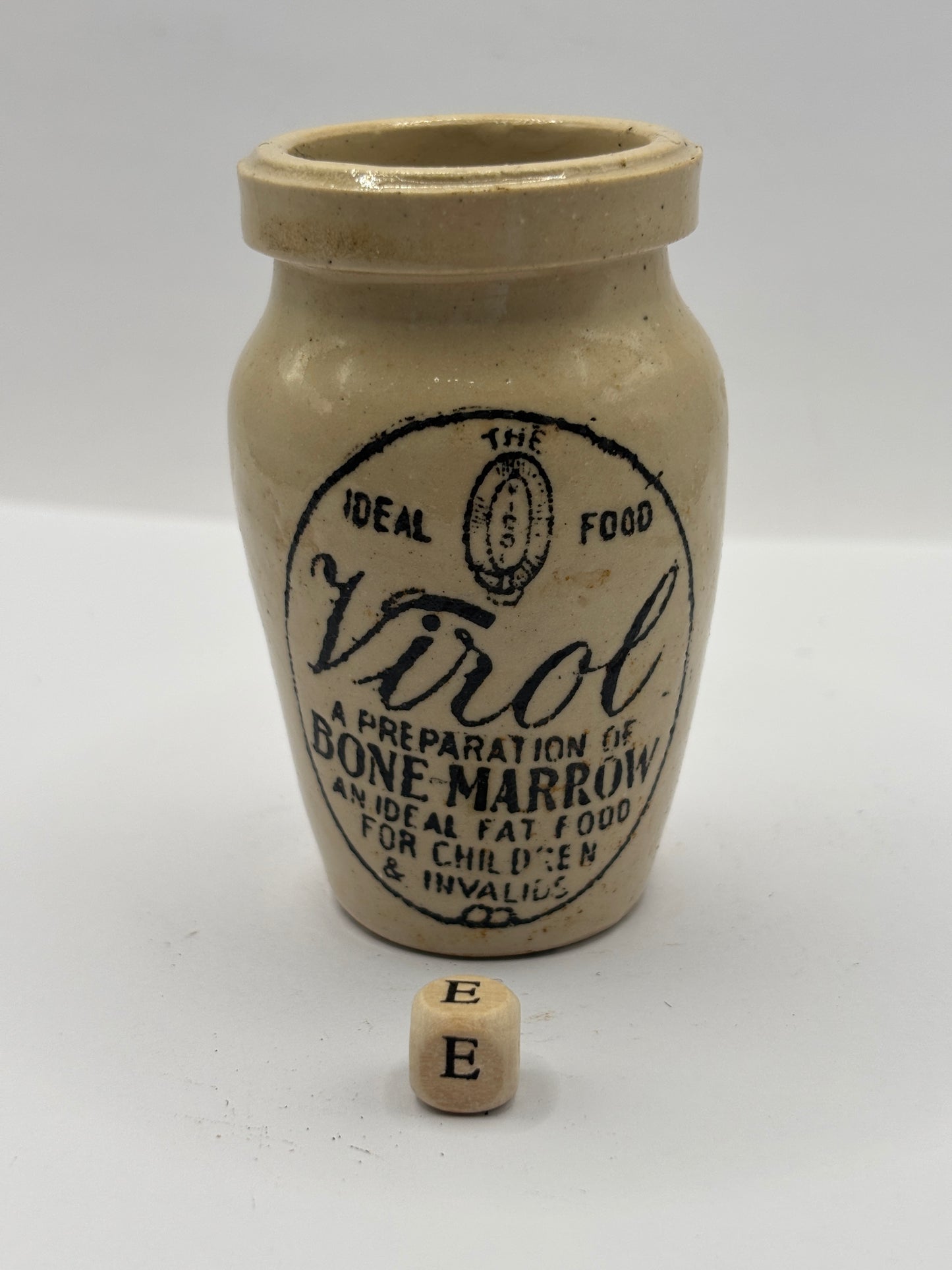 Old stoneware advertising Virol jar (E) 8cms