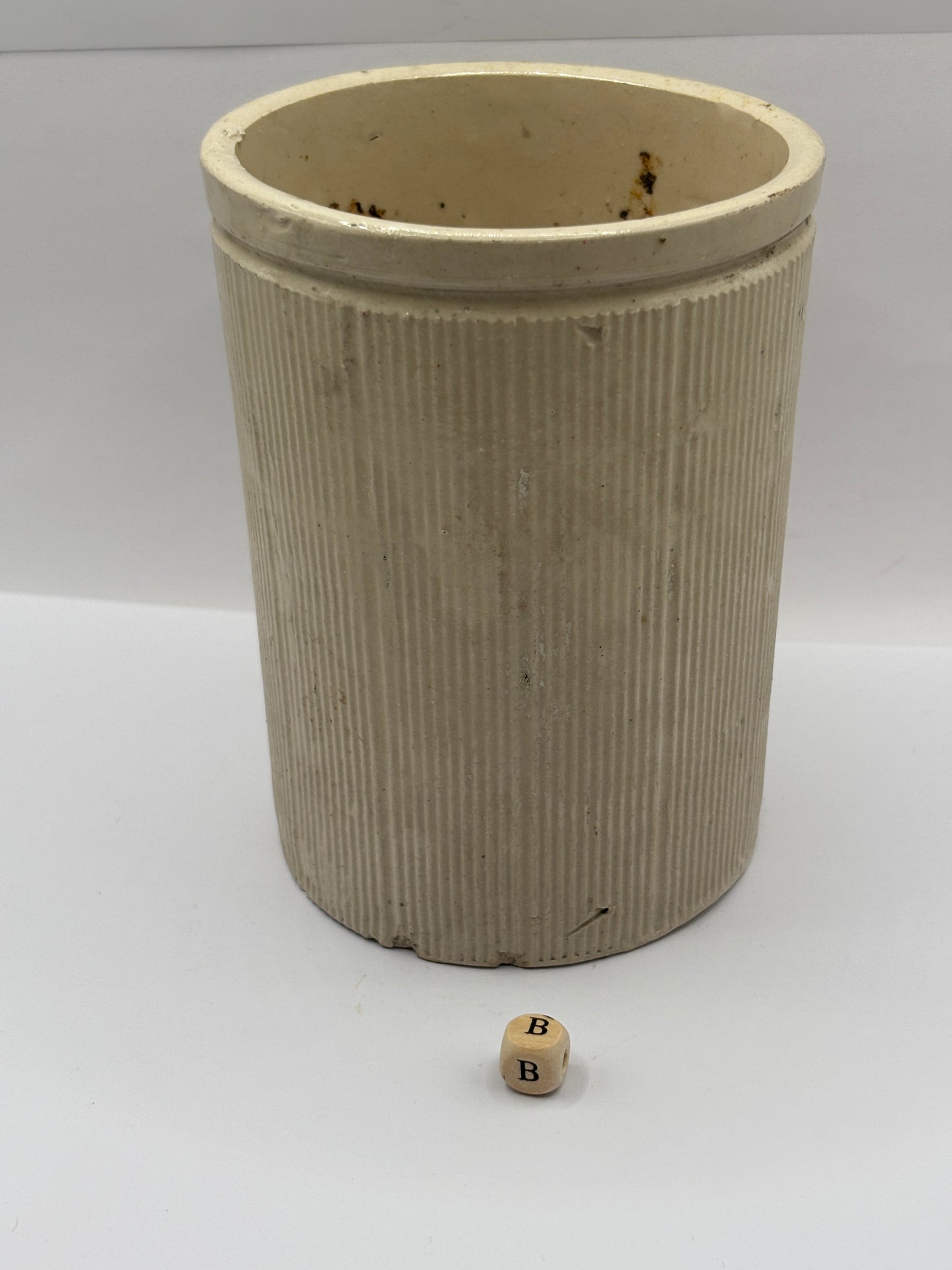 Old 2lb stoneware jam pot with added label (B)