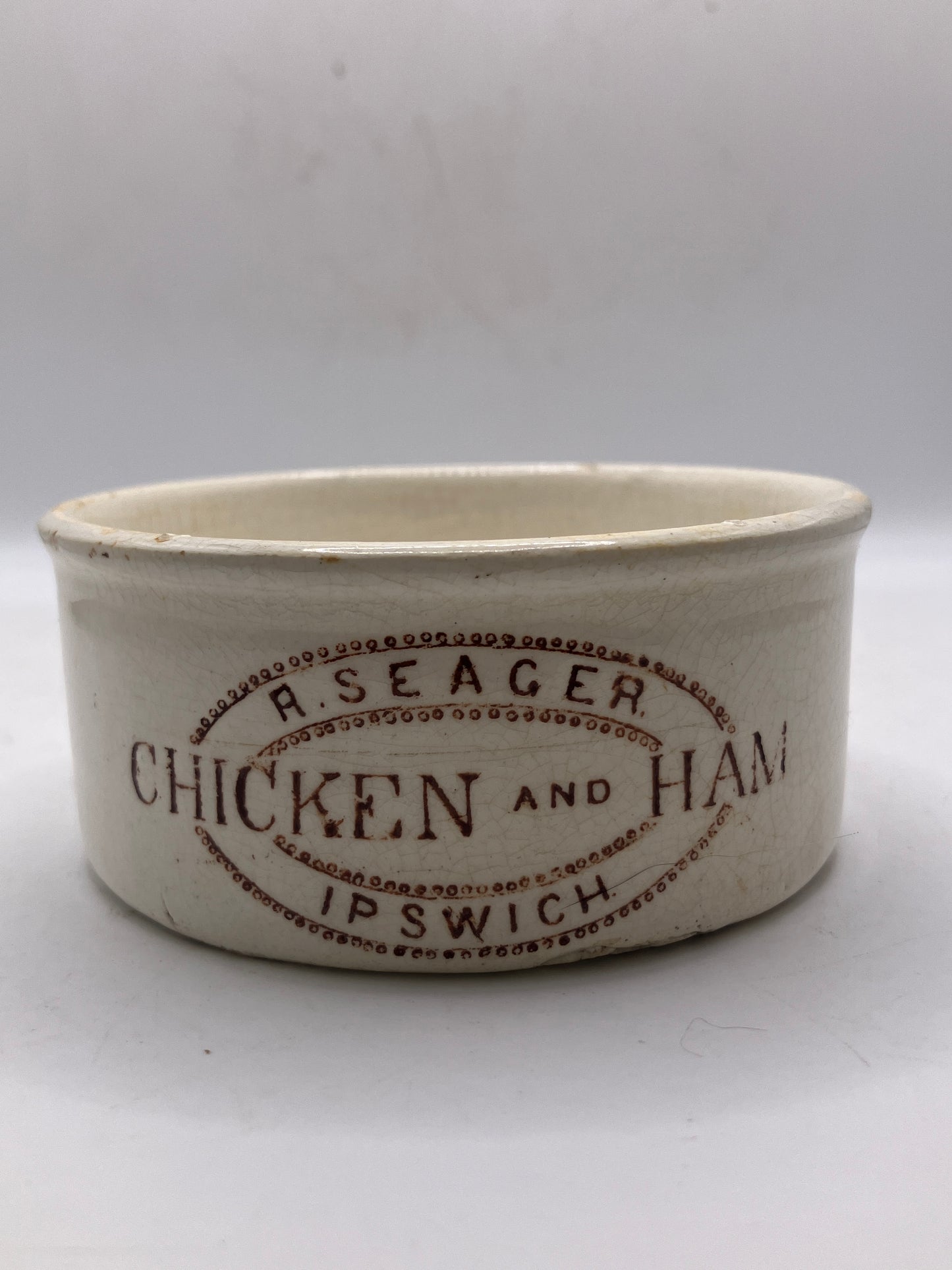 Seagars chicken & ham meat paste advertising pot