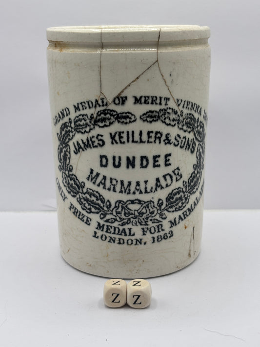 1lb James Keiller dundee marmalade jar, damaged (zz)
