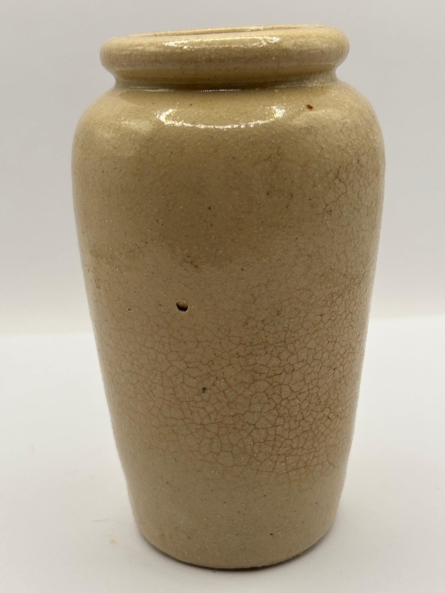 Old advertising cream pot, Rich preserved cream, Stranraer. Stained & crazed