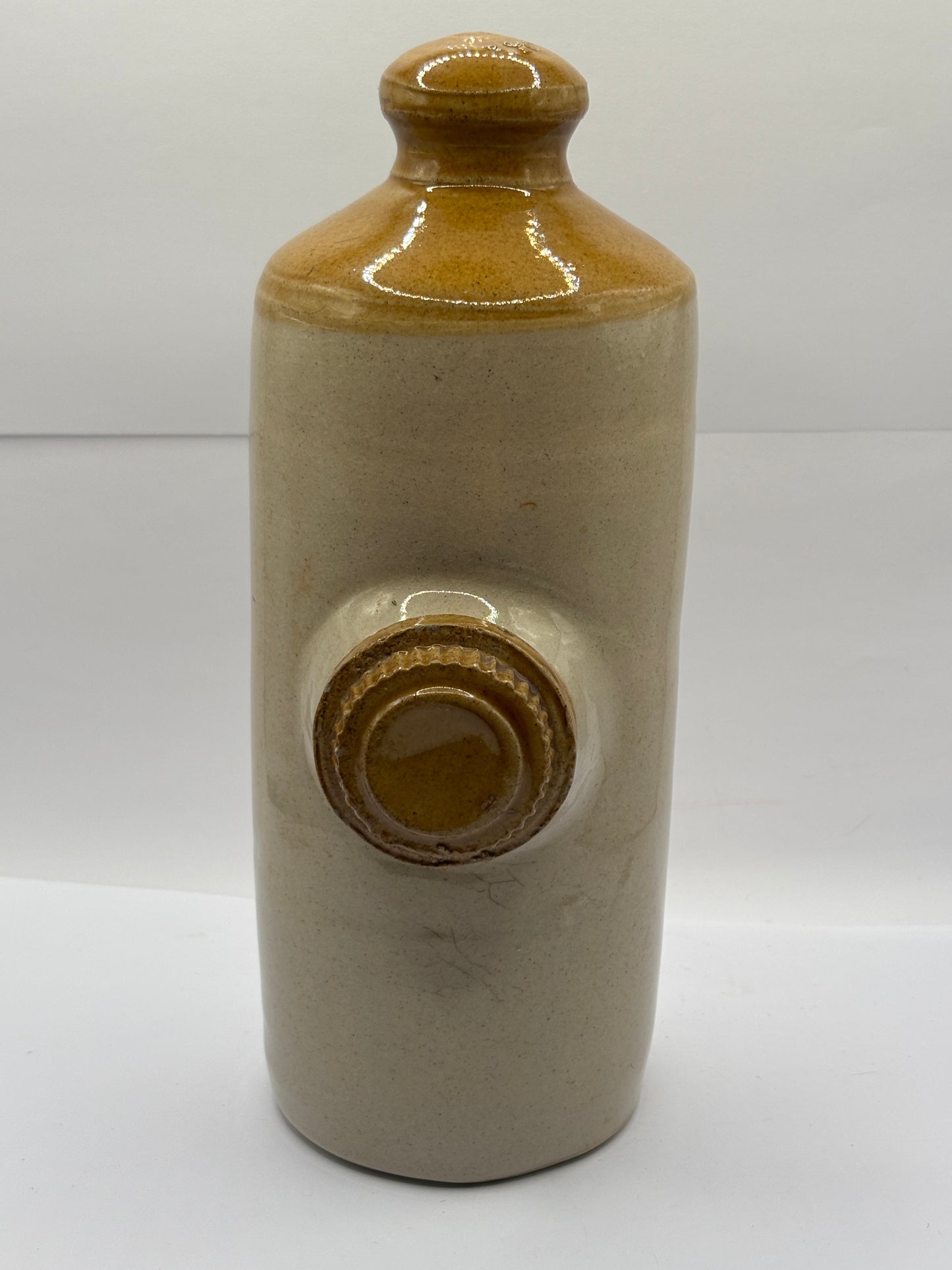 Old stoneware bed warmer/ foot warmer