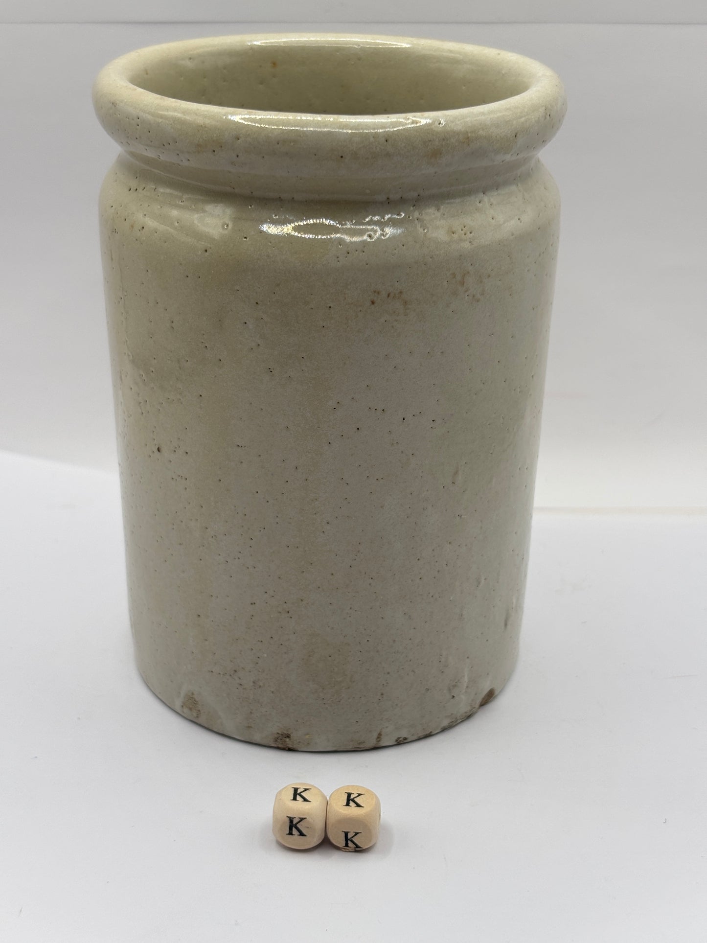 Old 2lb rolled top stoneware jam pot (kk) Golden shred brand