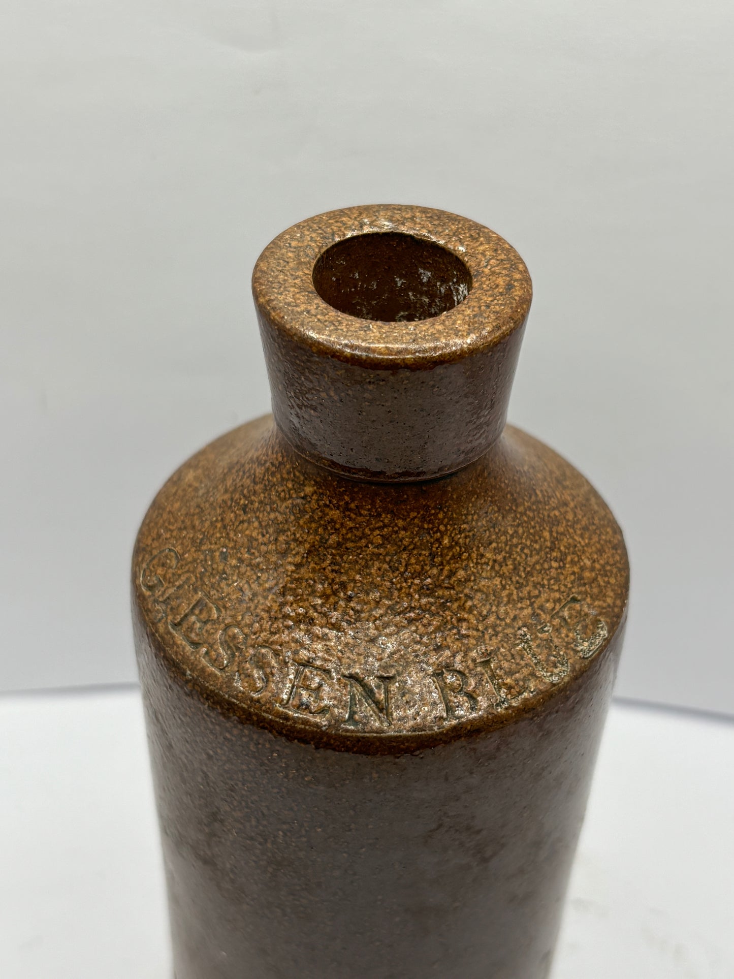 Old brown stoneware ink bottle