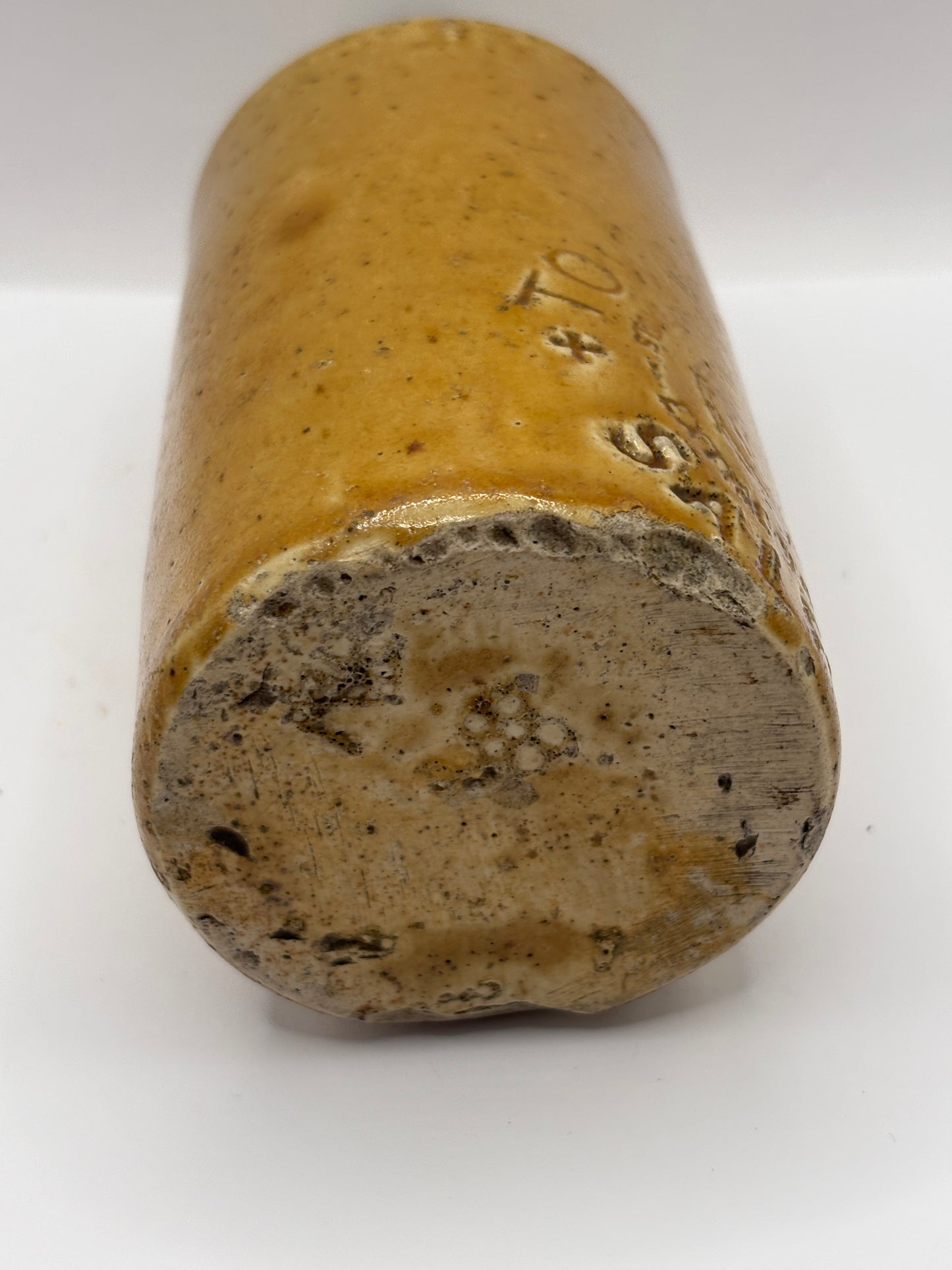 Old impressed ginger beer bottle, Townsend Salford
