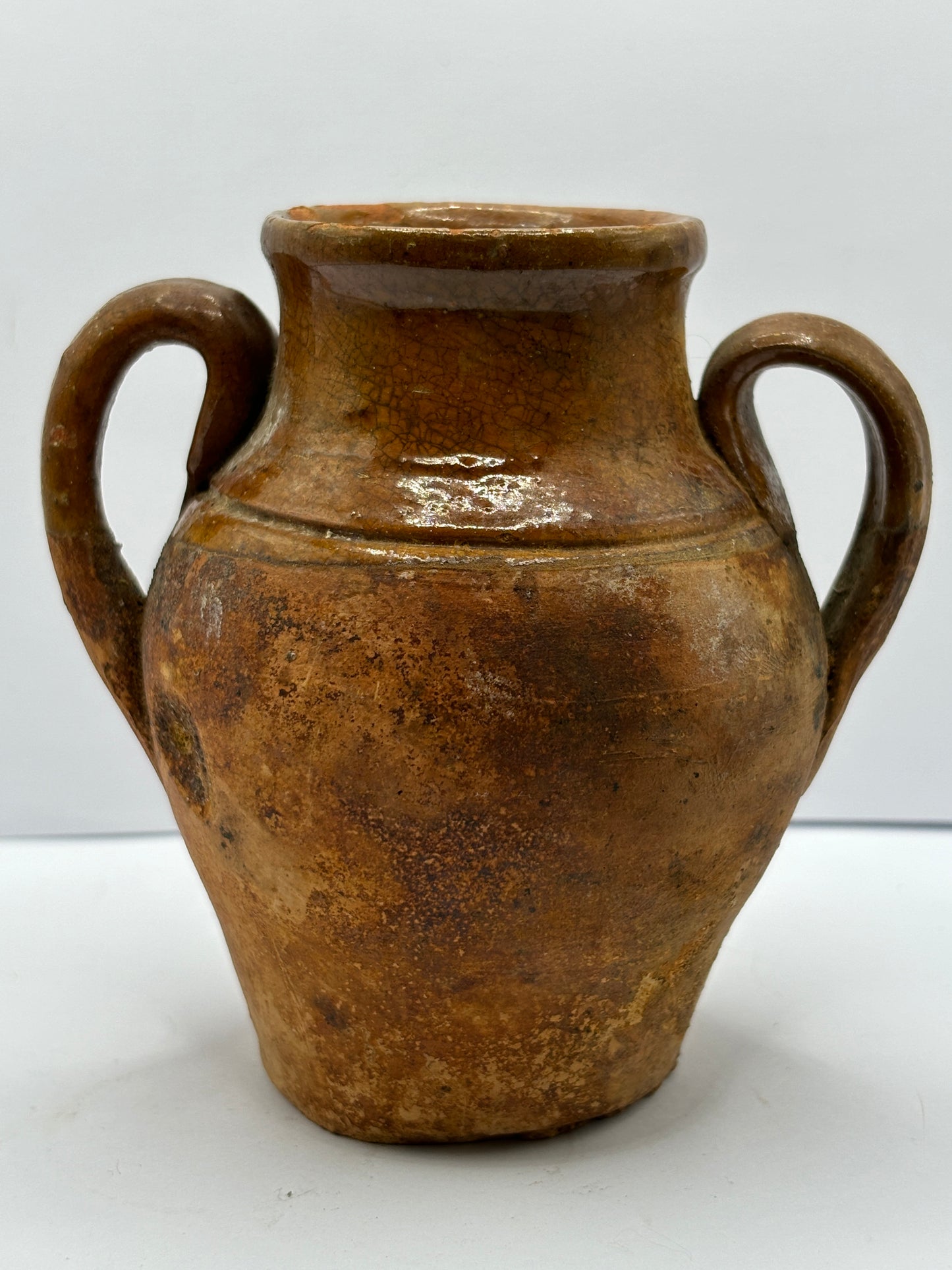 Old small double handled stoneware jug