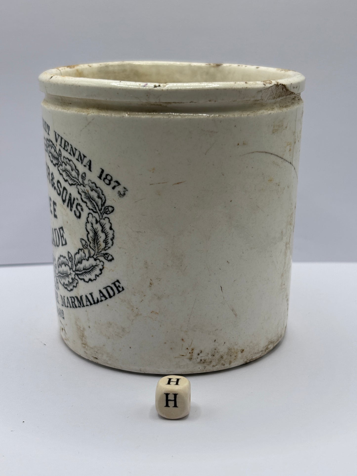 1lb James Keiller dundee marmalade jar, damaged (H)