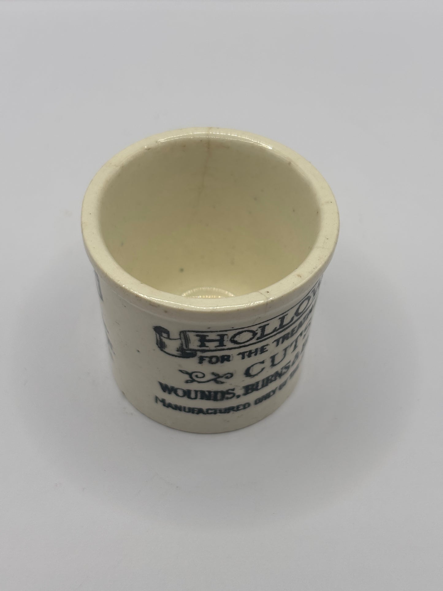 Old advertising ointment pot, Holloway’s ointment. Larger size