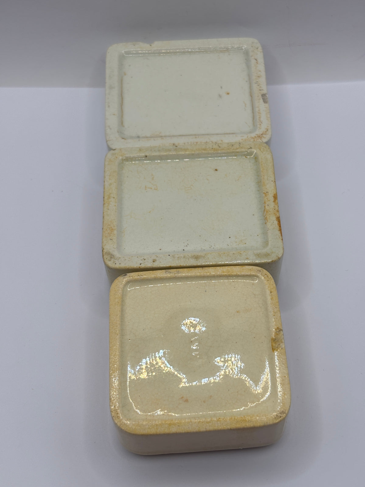 3 old pot lid bases, stackers