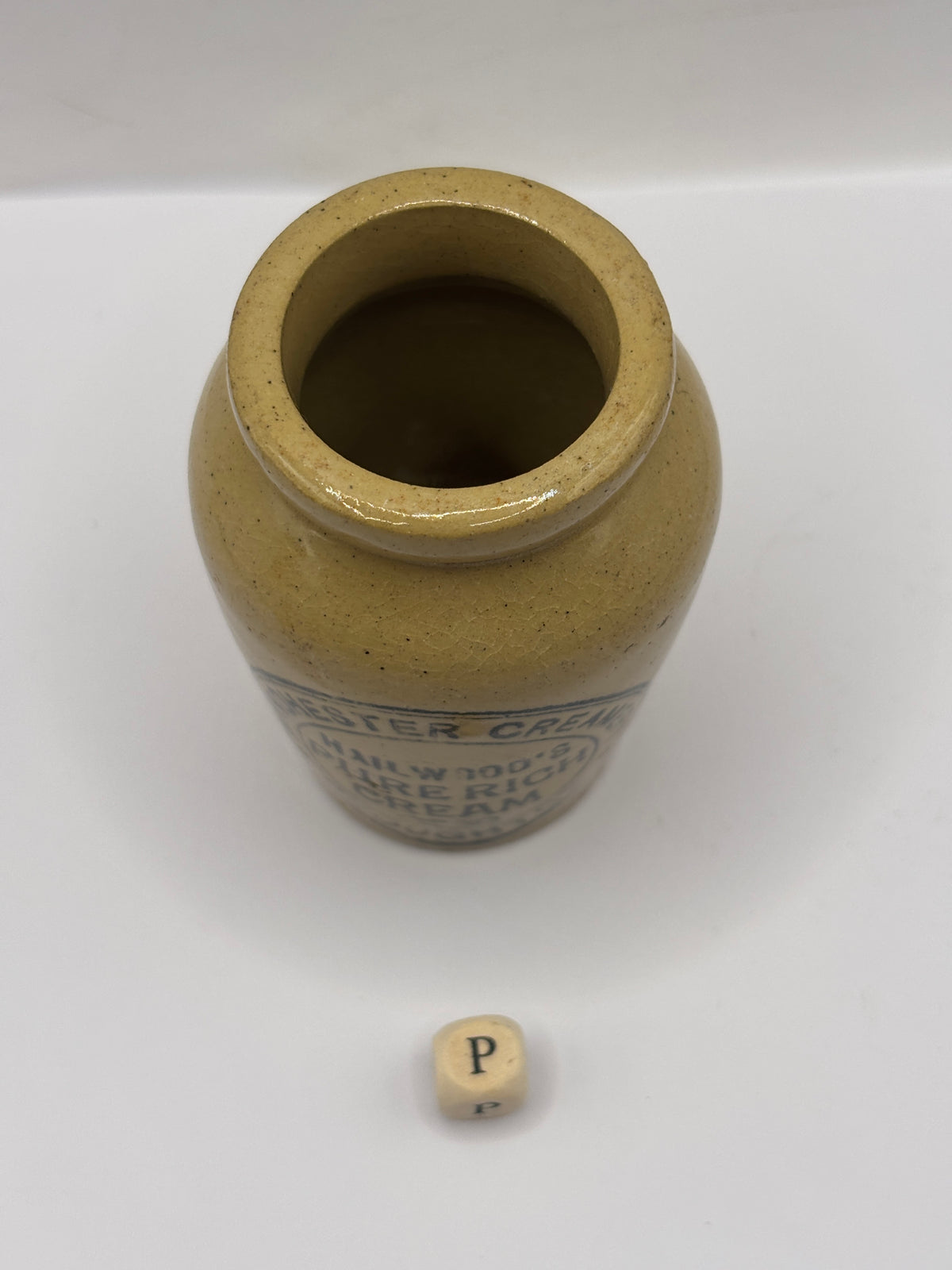 Old advertising cream pot, Hailwoods Manchester (P)