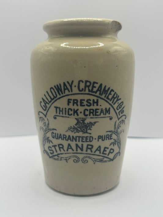 The Galloway creamery, white stoneware cream pot