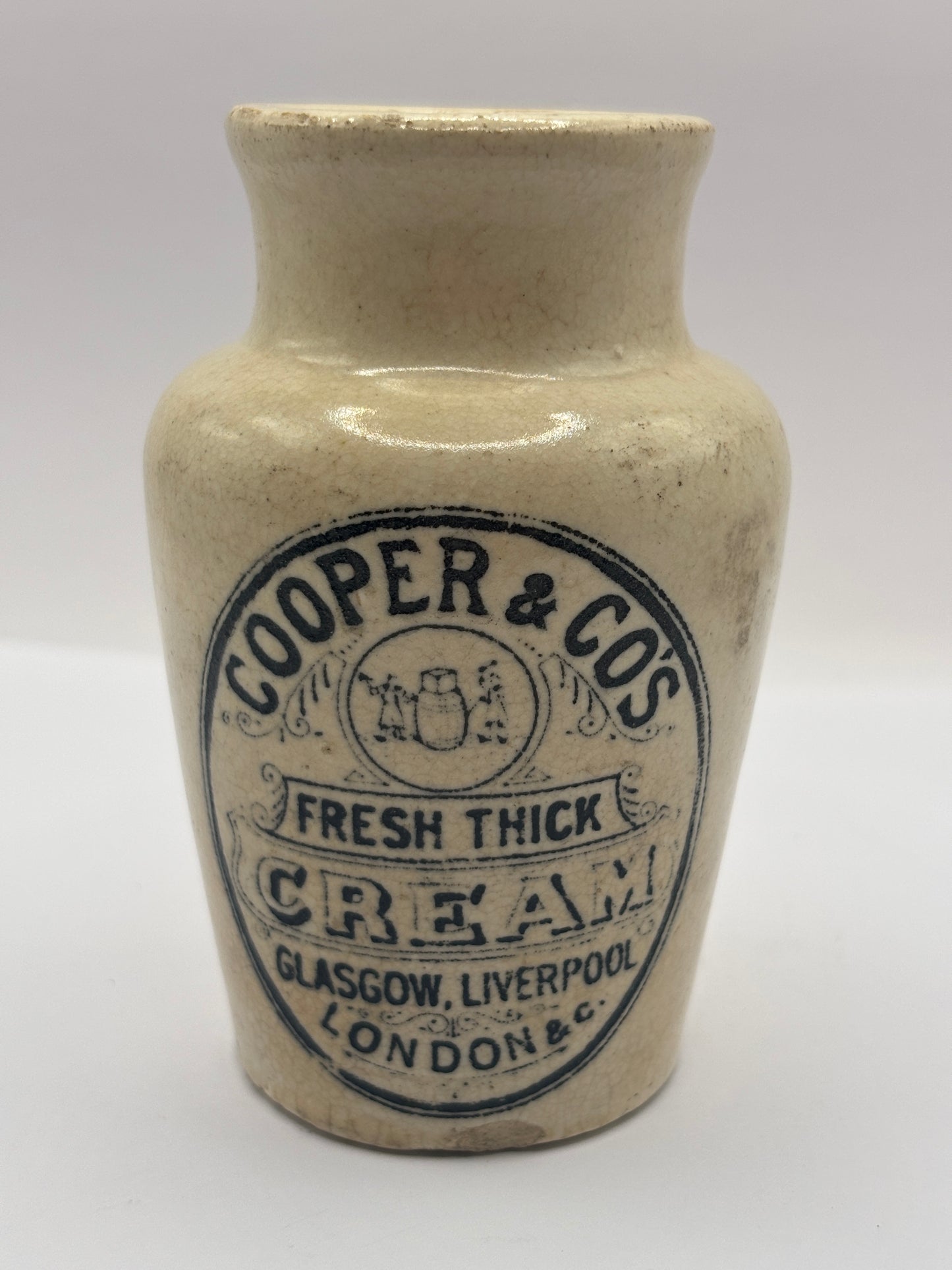 Old advertising cream pot, Cooper & Co’s fresh thick cream