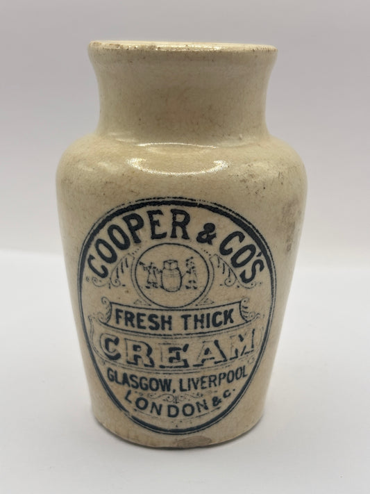 Old advertising cream pot, Cooper & Co’s fresh thick cream