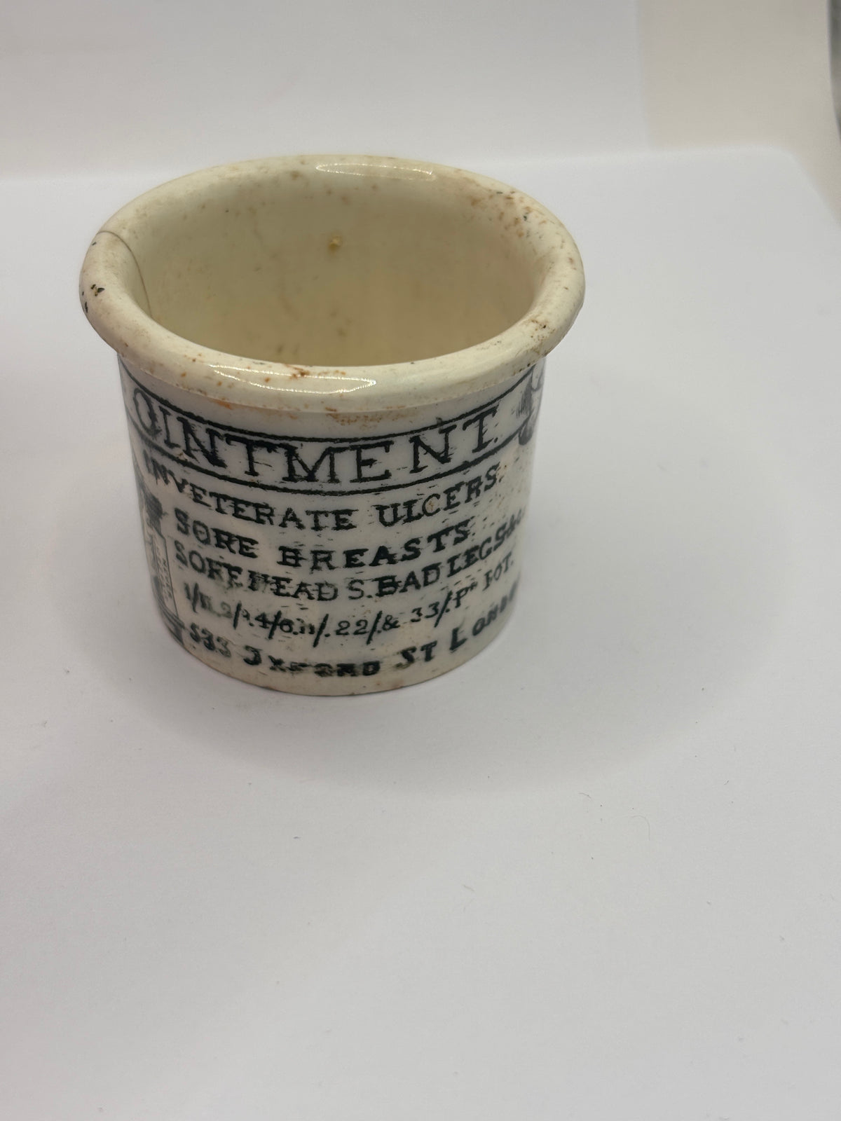 Old advertising ointment pot, Holloways ointment
