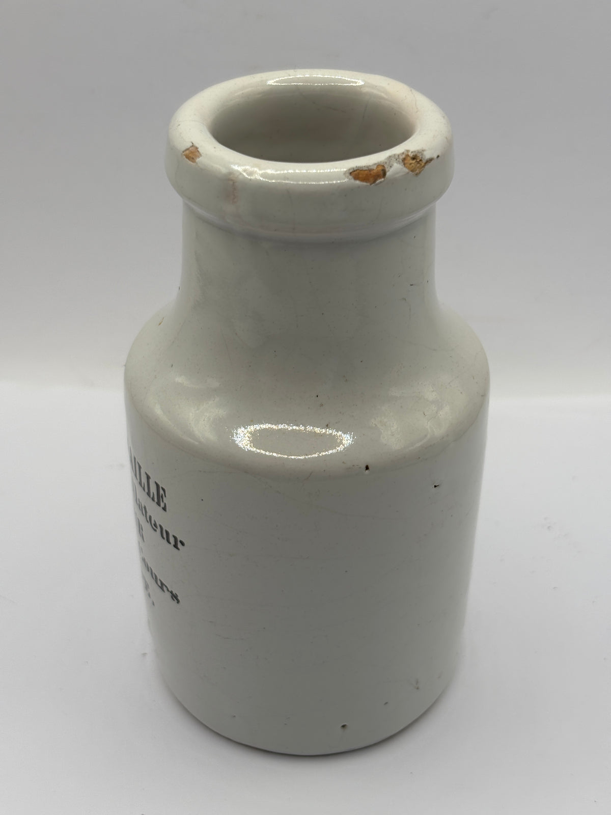 Old stoneware french mustard jar, moutarde de maille