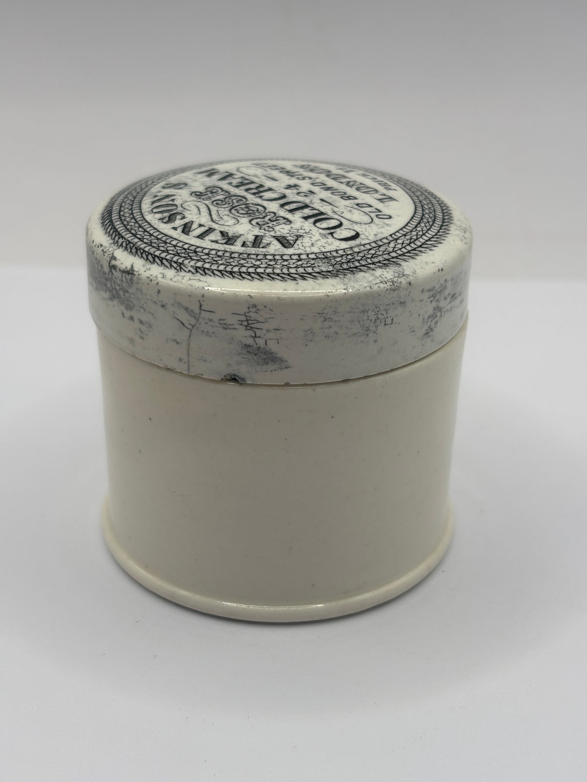Old advertising lid and base. Atkinsons rose cold cream