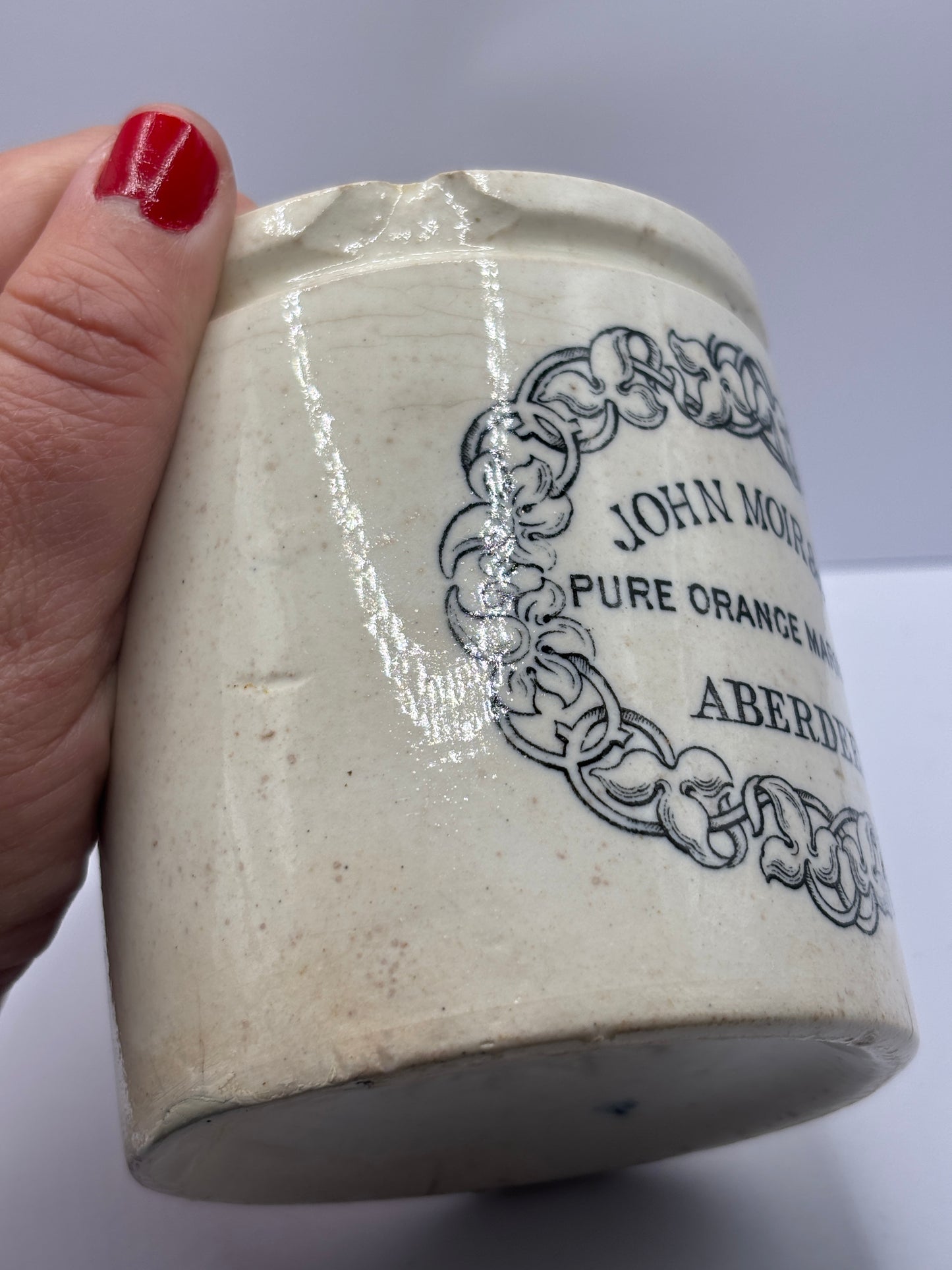 Old rare 1lb John Moir marmalade jar, Pure orange marmalade
