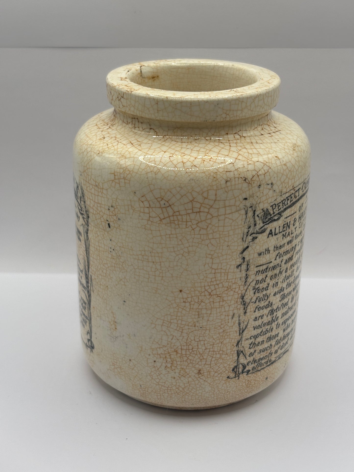 Old advertising jar, Bynol the perfected malt & oil