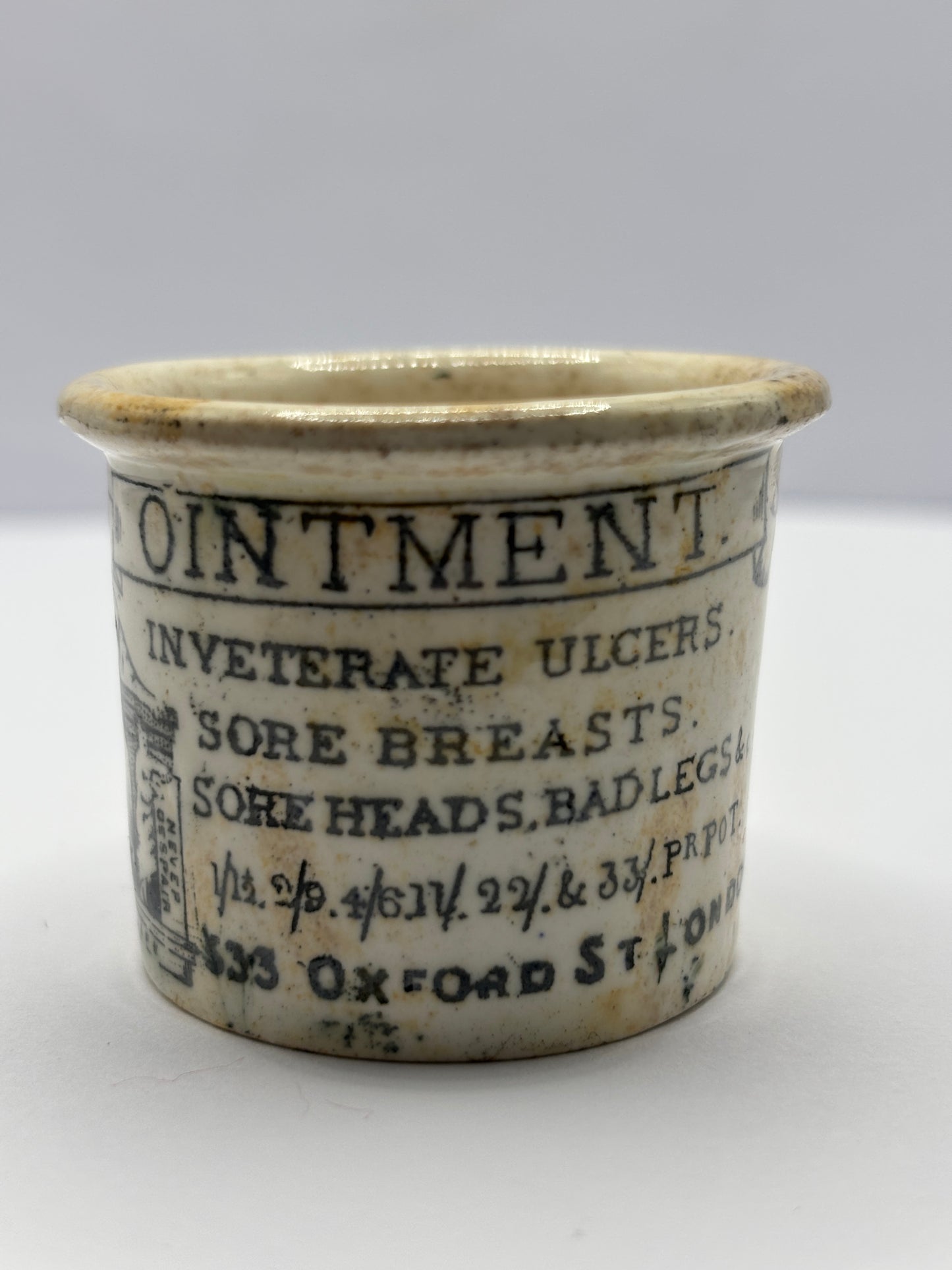 Old Holloways advertising ointment pot
