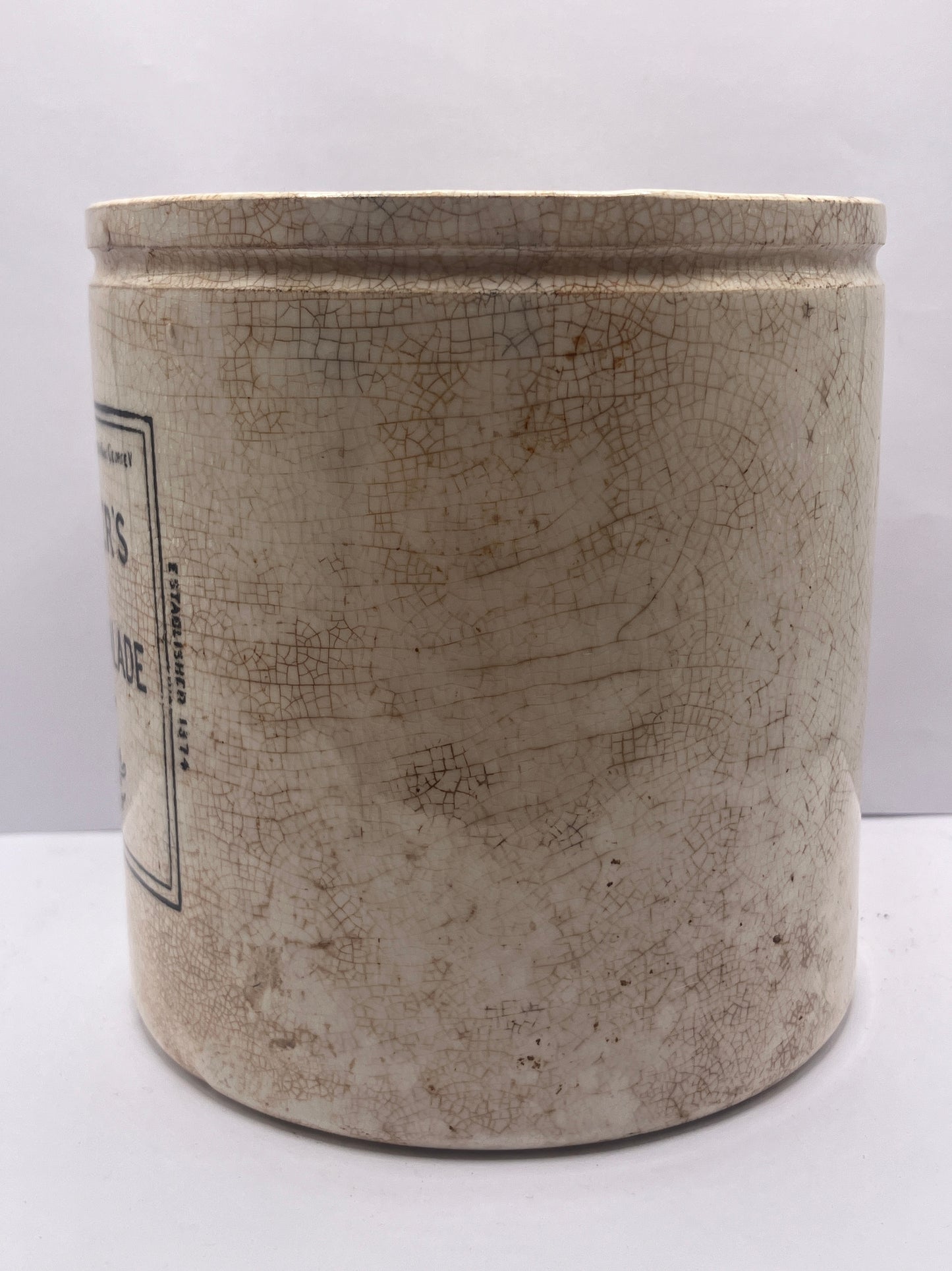 2lb frank cooper marmalade jar, stained & crazed