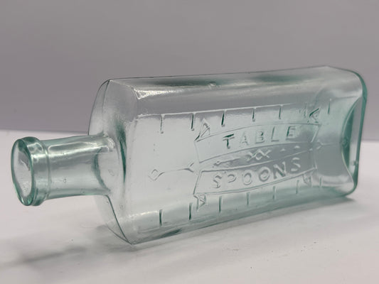 Old aqua glass Table spoons bottle