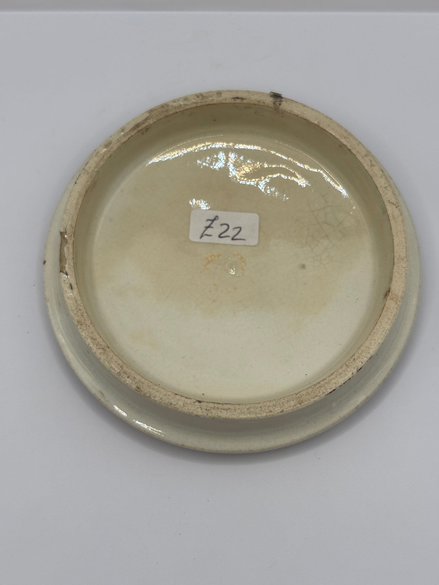 Old Prattware lid, A Pair. Chipped