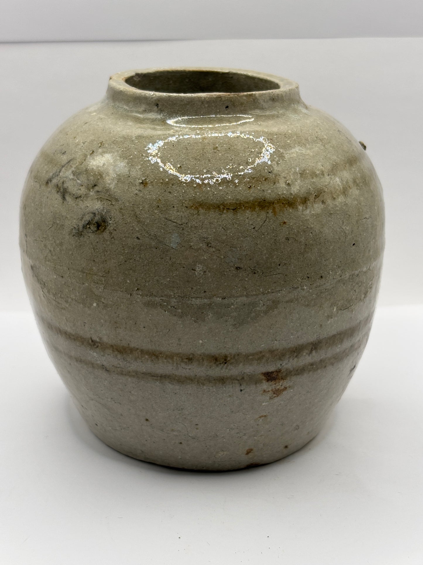 Old stoneware chinese ginger jar