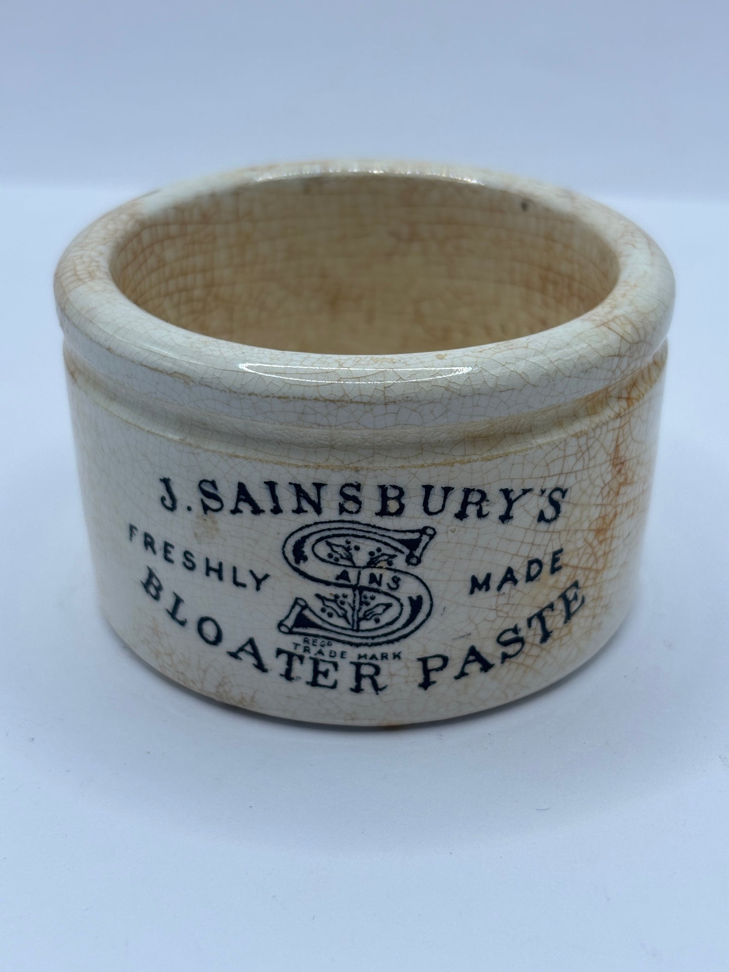 Old sainsburys advertising pot, Bloater paste